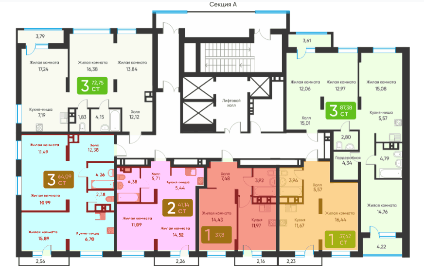 Райсовета площадь, 3 стр, общий план этажа