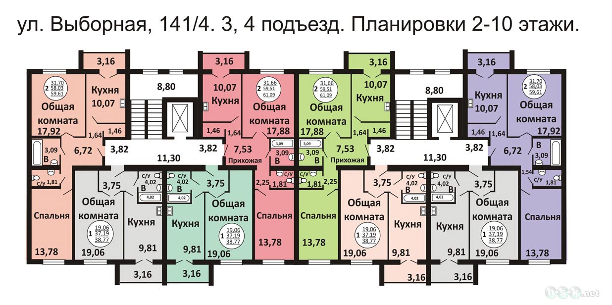 Выборная, 137, общий план этажа