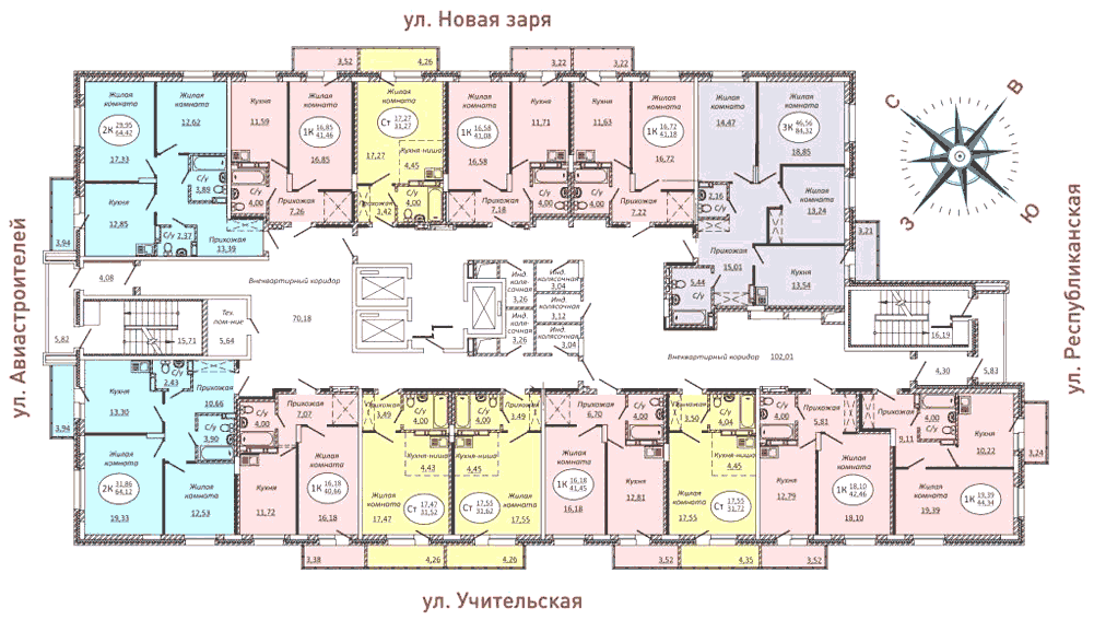 Авиастроителей, 18 к1, общий план этажа