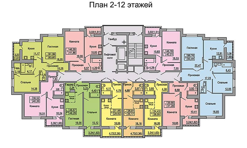 План 12 этажного дома