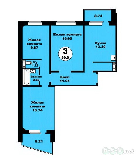 Ключ-Камышенское Плато, 26, планировки 3-комнатных квартир